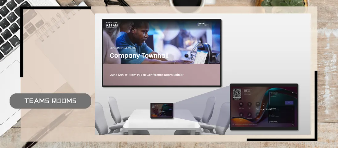 Digital signage with Teams Rooms